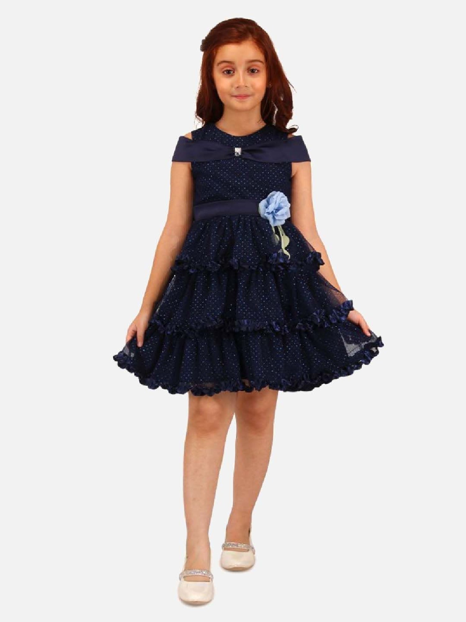 Cutecumber Girls Navy Embellished Party Dresses