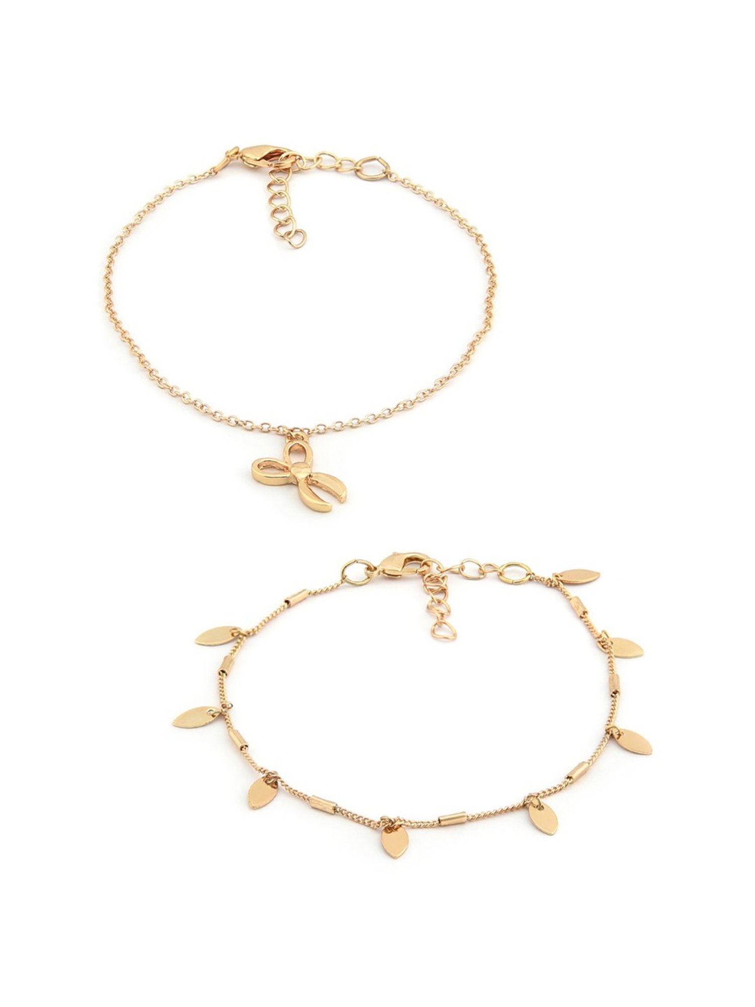 Zaveri Pearls Gold Tone Set of 5 Contemporary Stackable Bracelets-ZPFK11517