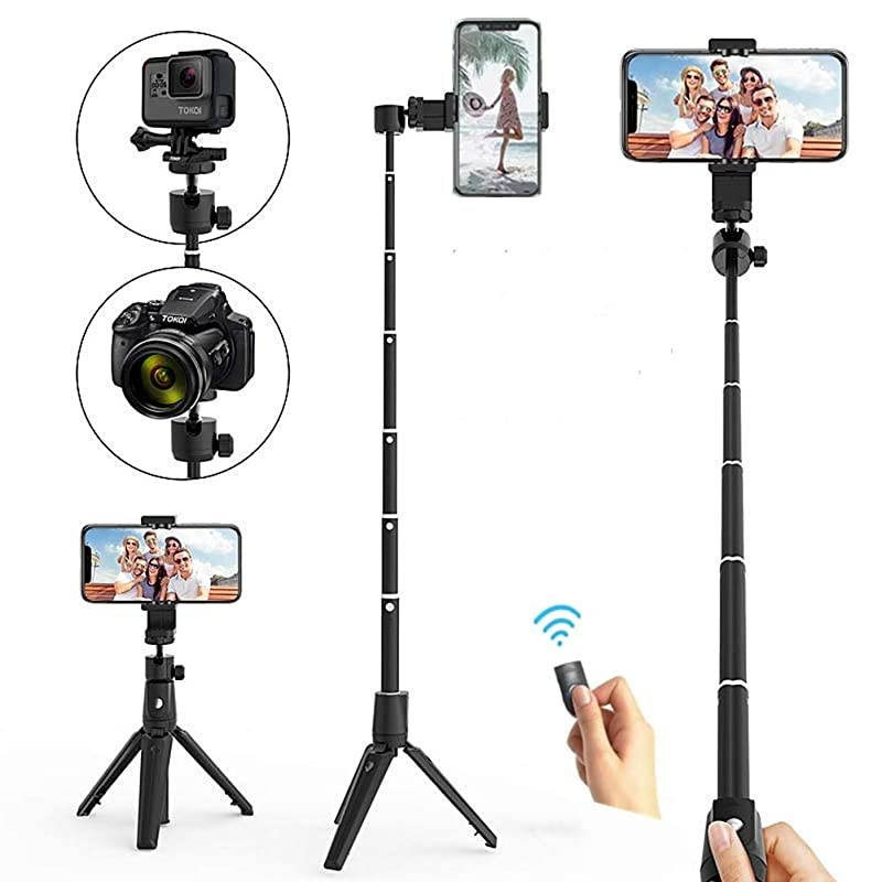 Selfie Stick Tripod  Phone Tripod Stand for iPhone Bluetooth Remote 40 Inch Tripod for Huawei Samsung Lightweight
