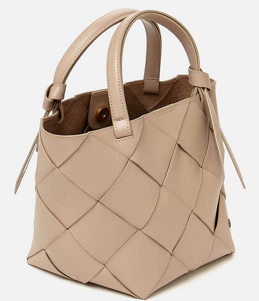 Etienne Aigner Ella Leather Woven Satchel Bag