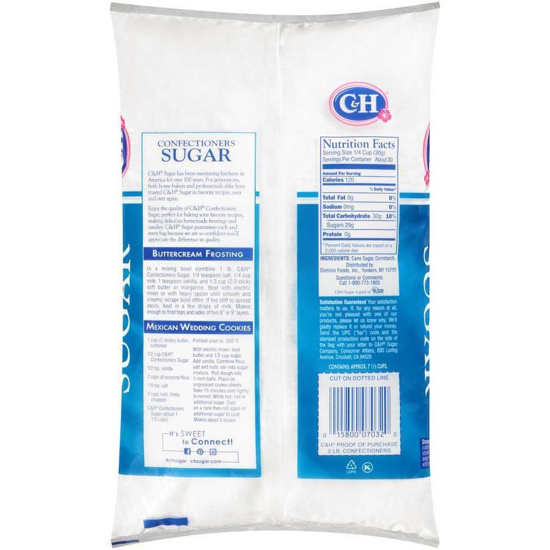 C&H Pure Cane Powdered Sugar - 2lbs