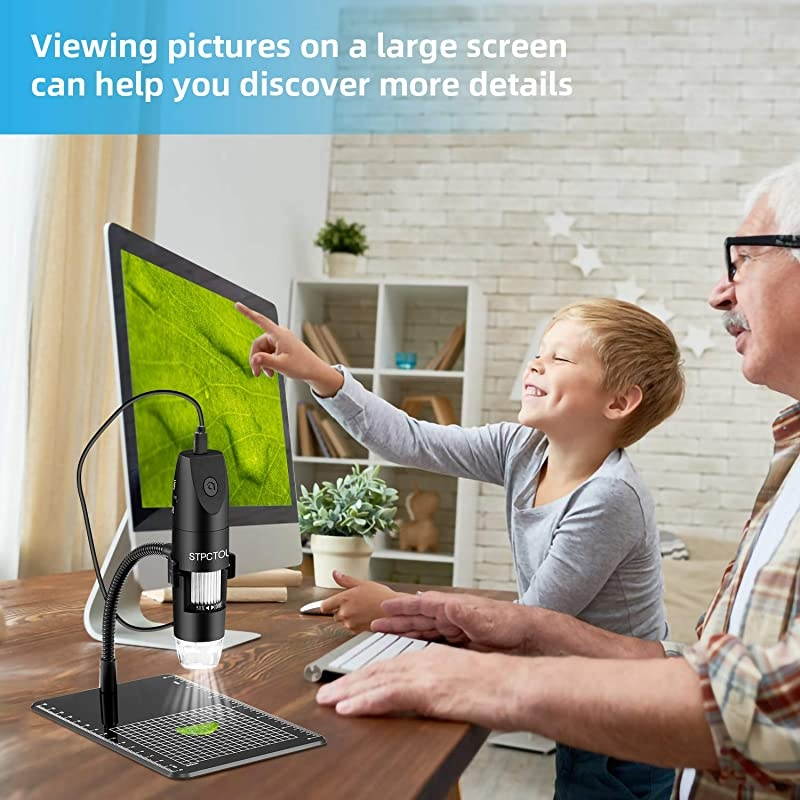 Wireless Digital Microscope USB 50X-1000X 2MP 1080P Handheld Portable Mini WiFi Microscope Camera with 8 LED Lights for iPhone/iPad/Mac/Android Phone/Tablet/PC