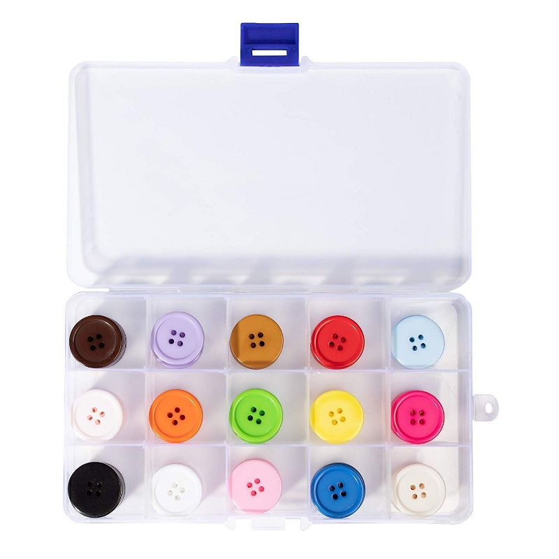 Genie Crafts 105 Piece Resin Buttons with 4 Hole for Crafts and Sewing, 4 Colors, 0.8"