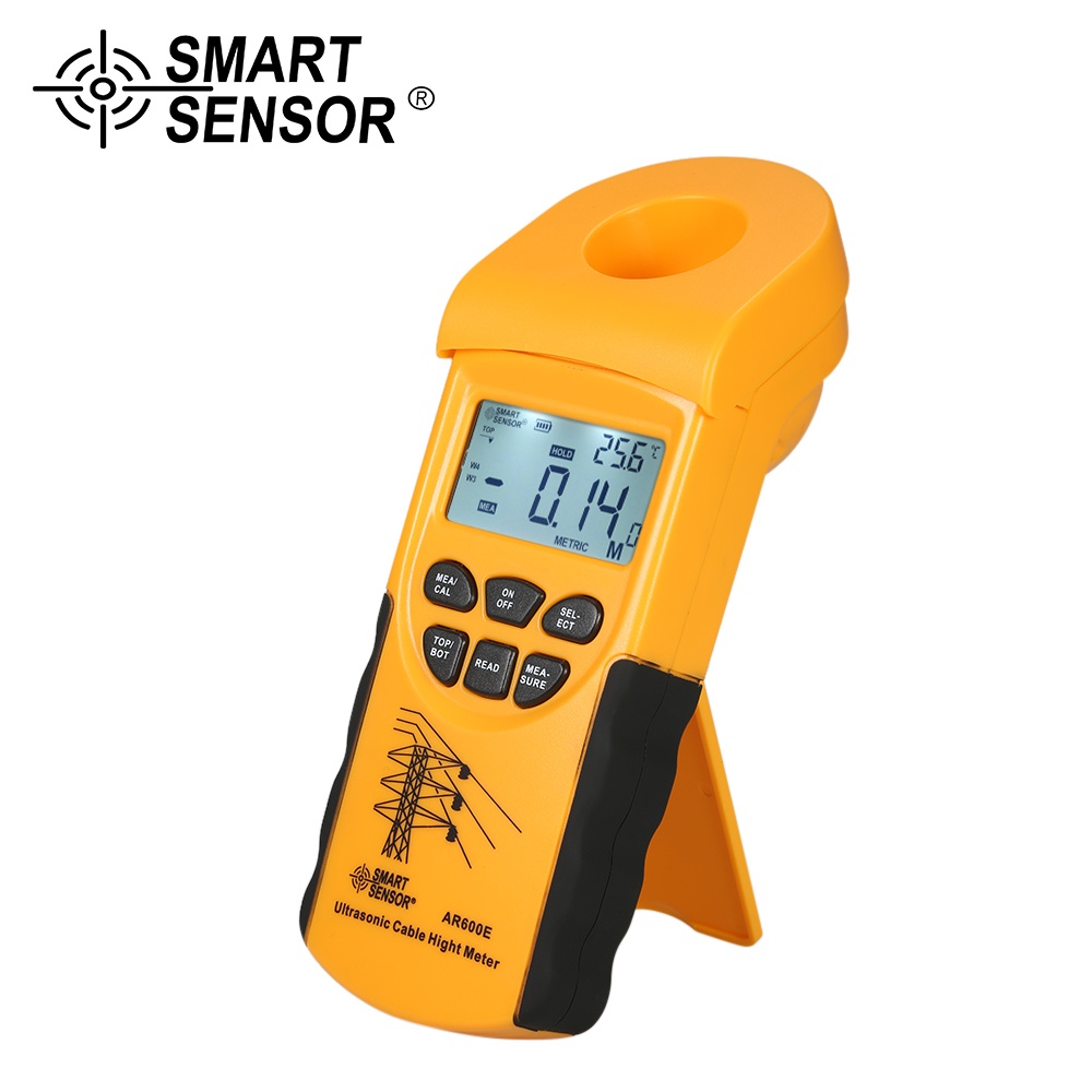 SMART SENSOR Professional Digital LCD Ultrasonic Cable Height Meter Handheld Height Cable Tester Measuring the Height of Overhead Cables 3-23m