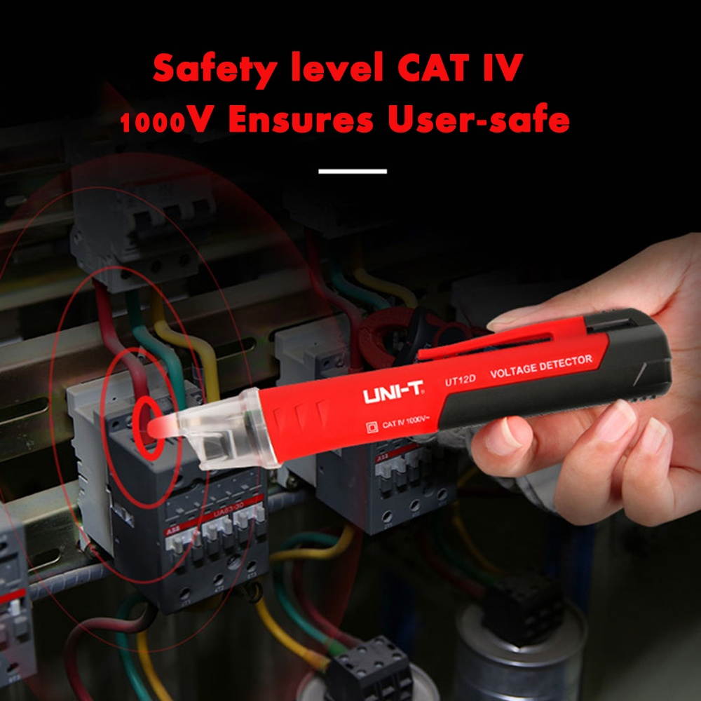 UNI-T Portable Non-contact AC Voltage Tester Pen Shaped V~Alert Detector with Sound and Light Alarm and LED Flashlight