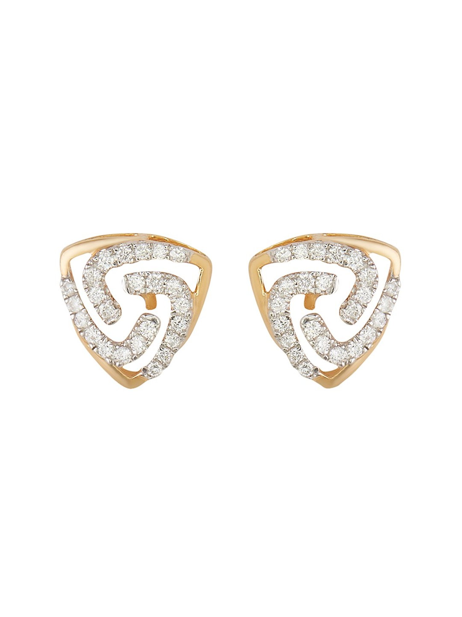 Waman Hari Pethe Jewellers 18k Gold & Diamond Earrings