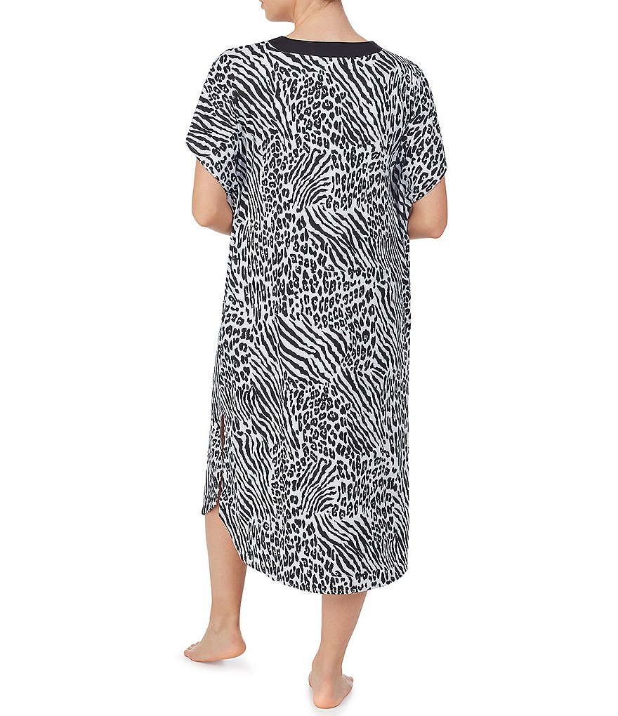 Irelax Animal Print Recycled-Knit Caftan