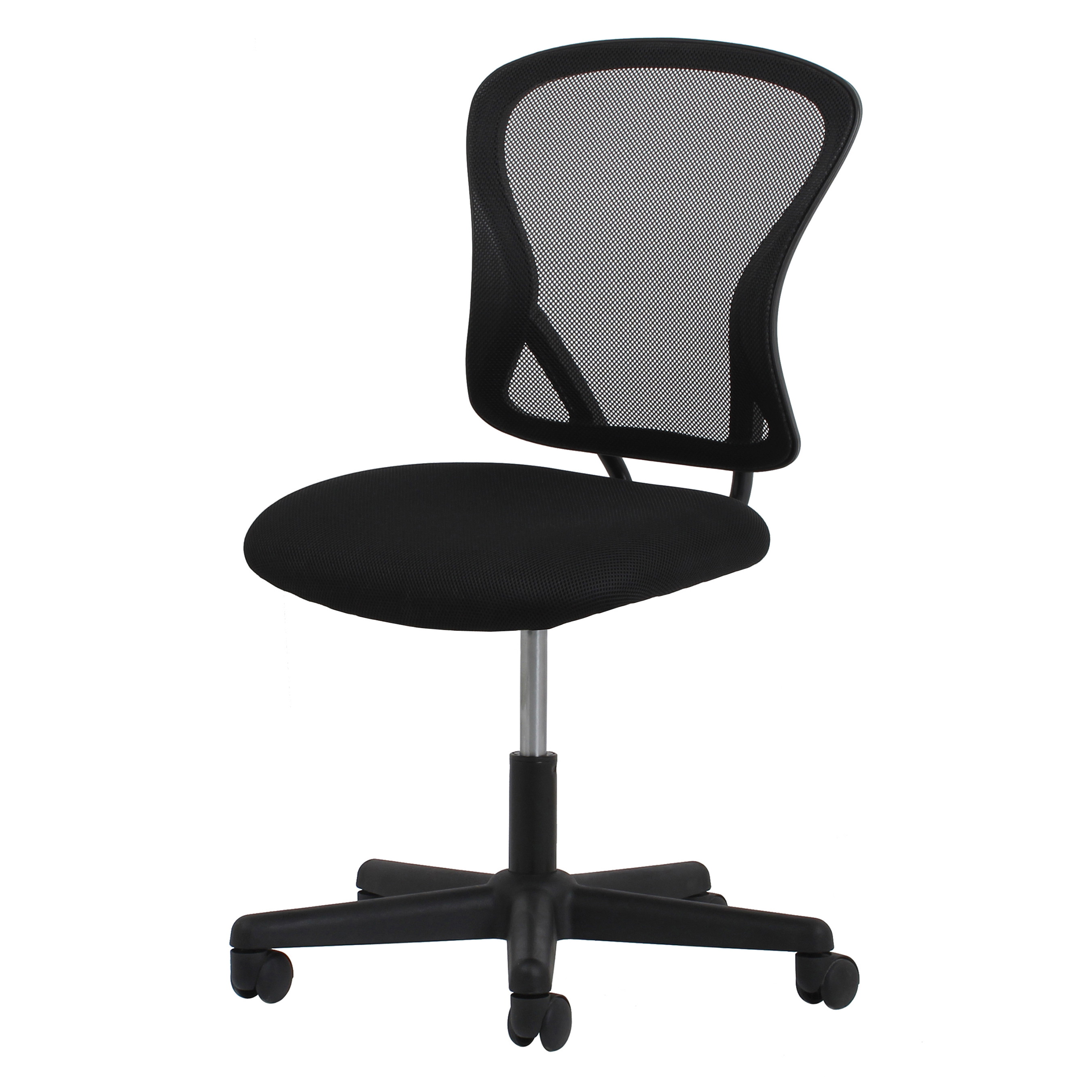 Essentials ESS-3010 Mesh Back Swivel Task Chair, Black Frame, Black Fabric, Black Mesh