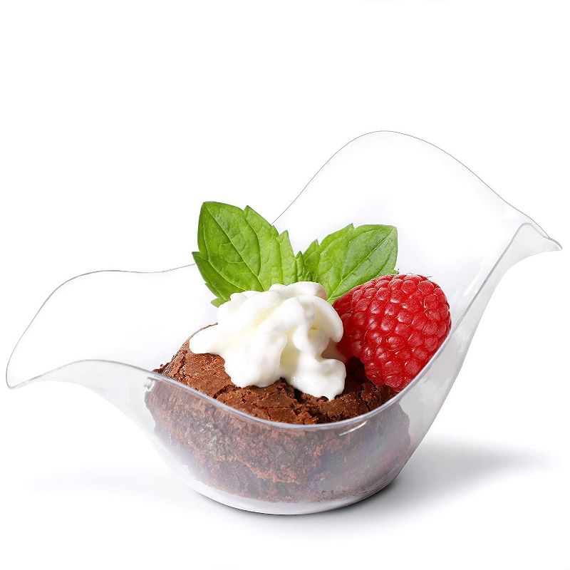 100-Pack Disposable / Reusable Clear Plastic 1.75 Oz Mini Dessert Bowls Appetizer Party Treat Cups 4&rdquo;x2.5&rdquo;x2&rdquo;
