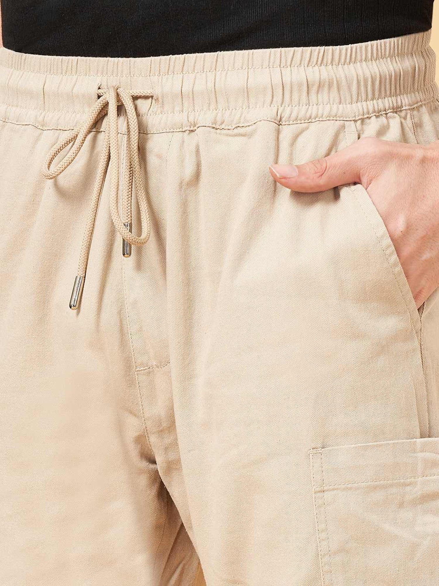 Yu By Pantaloons Khaki Cotton Regular Fit Cargos