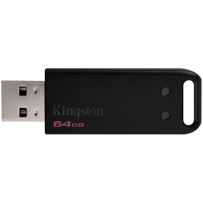 Kingston 64GB DataTraveler 20 DT20 USB 2.0 Type A Flash Drive - 64 GB - USB 2.0 Type A - Black - 3 Year Warranty