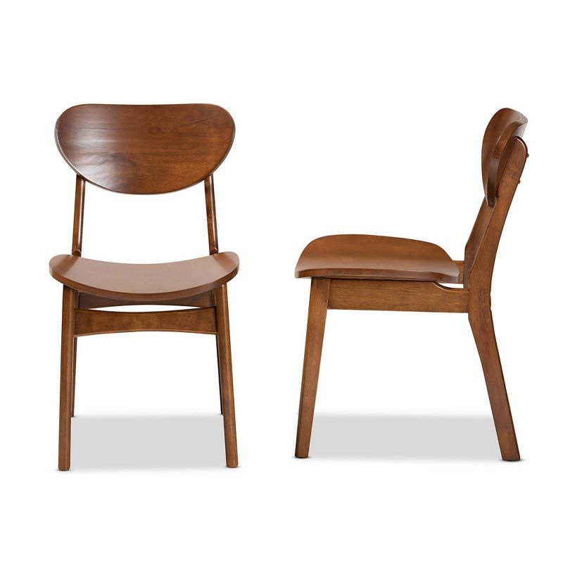 2pc Katya Wood Dining Chair Set Brown - Baxton Studio