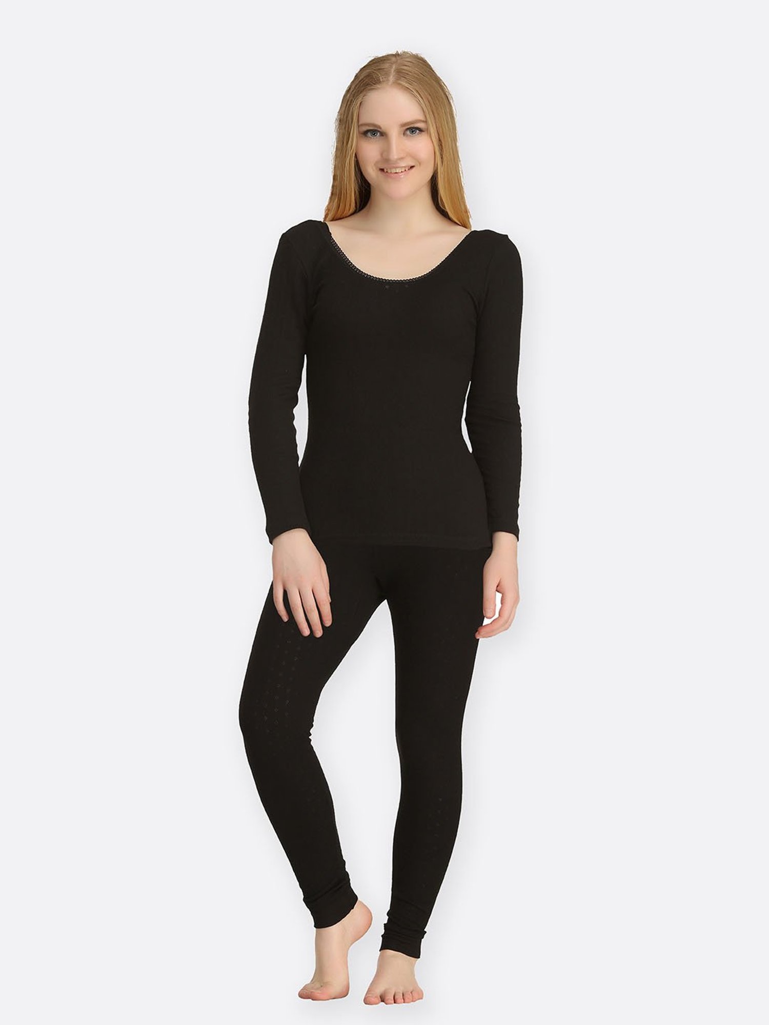 Kanvin Black Thermal Top With Tights