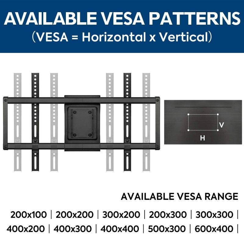 Mounting Dream TV Mount Bracket for 42-70 Inch Flat Screen TVs, Full Motion TV Wall Mounts with Swivel Articulating Dual Arms , Heavy Duty Design - Max VESA 600x400mm , 100 LBS Loading , MD2296