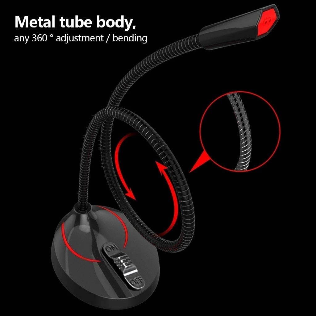Microphone for Computer Computer Microphone,Omnidirectional Desktop Gooseneck Gaming USB Microphones for Dictation,Recording,YouTube,Conference Call,Skype,Black