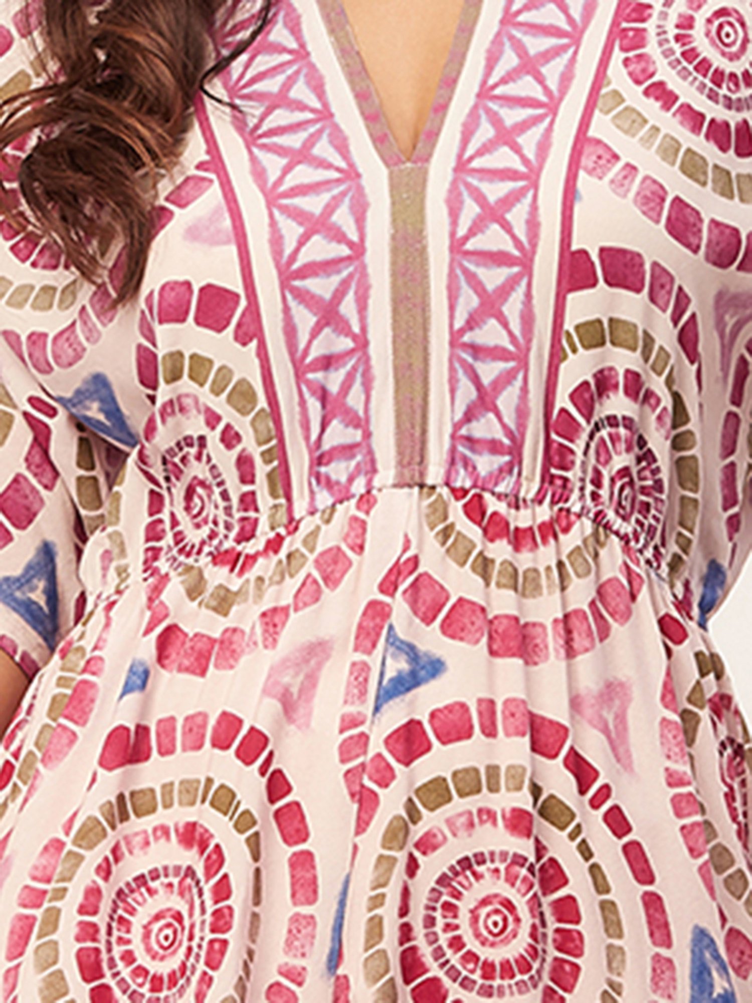 Moomaya Pink & Beige Printed Jumpsuit