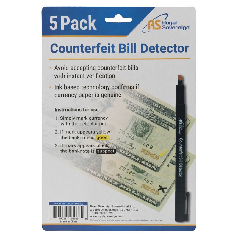 Royal Sovereign 5pk Counterfeit Bill Detector Pen