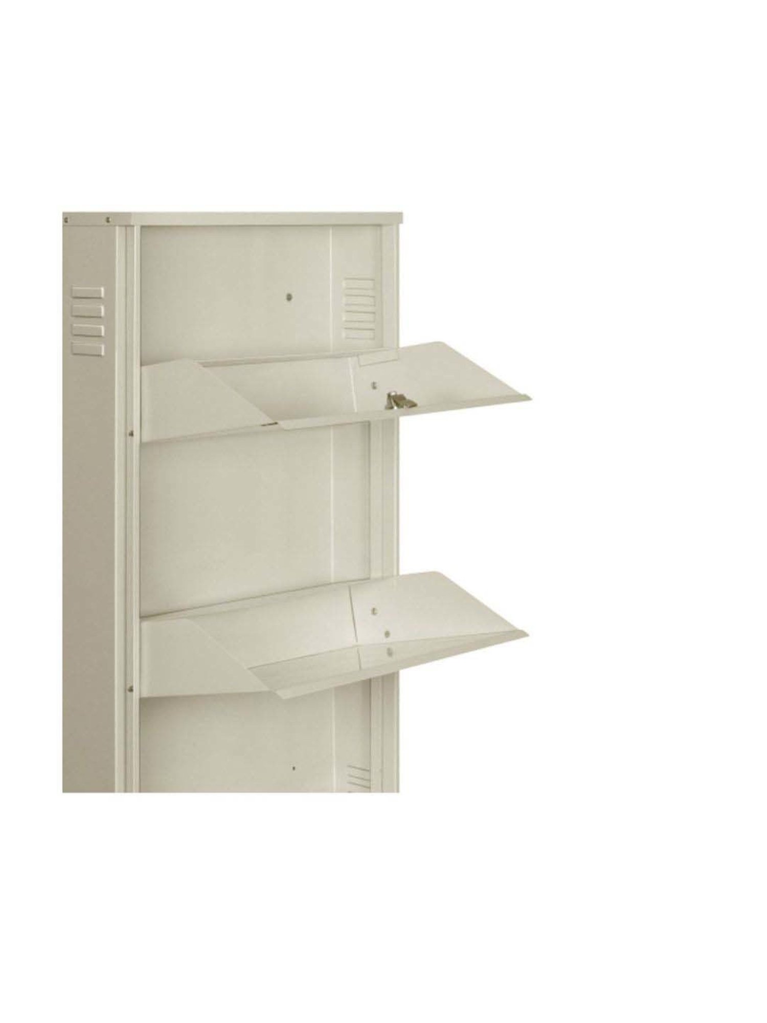 Delite Kom Metal Shoe Rack - 20" 5 Shelf, Ivory, PowderCoat, Wall Mount, DIY