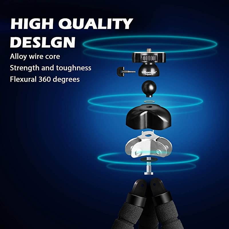 Tripod S Premium Phone Tripod Flexible Tripod with Wireless Remote Shutter Compatible with iPhoneAndroid Samsung Mini Tripod Stand Holder for Camera GoProMobile Cell Phone Upgraded