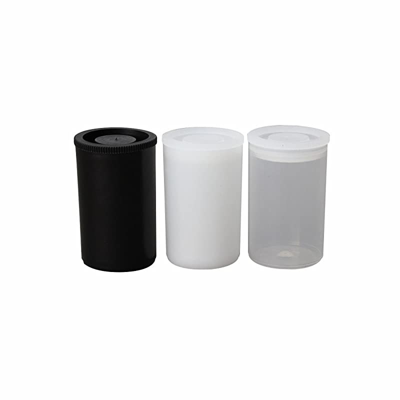 Film Canister with Lids, Pack of 10 (Black)