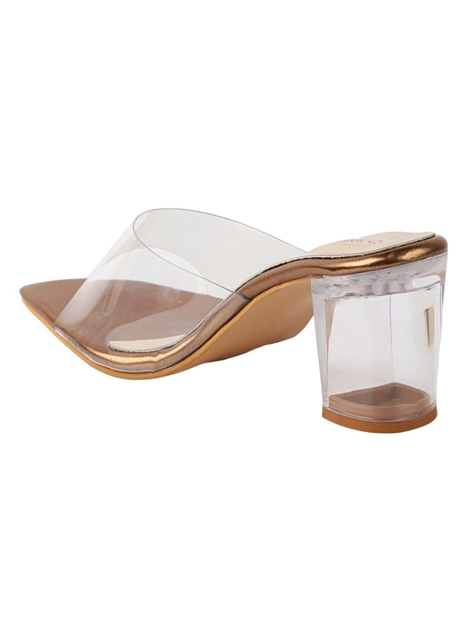 Shoetopia Kids White & Copper Casual Slides