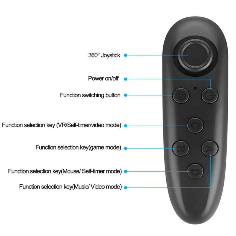 VR Glasses Wireless Gamepad Remote Controller Joystick For Android Smartphone