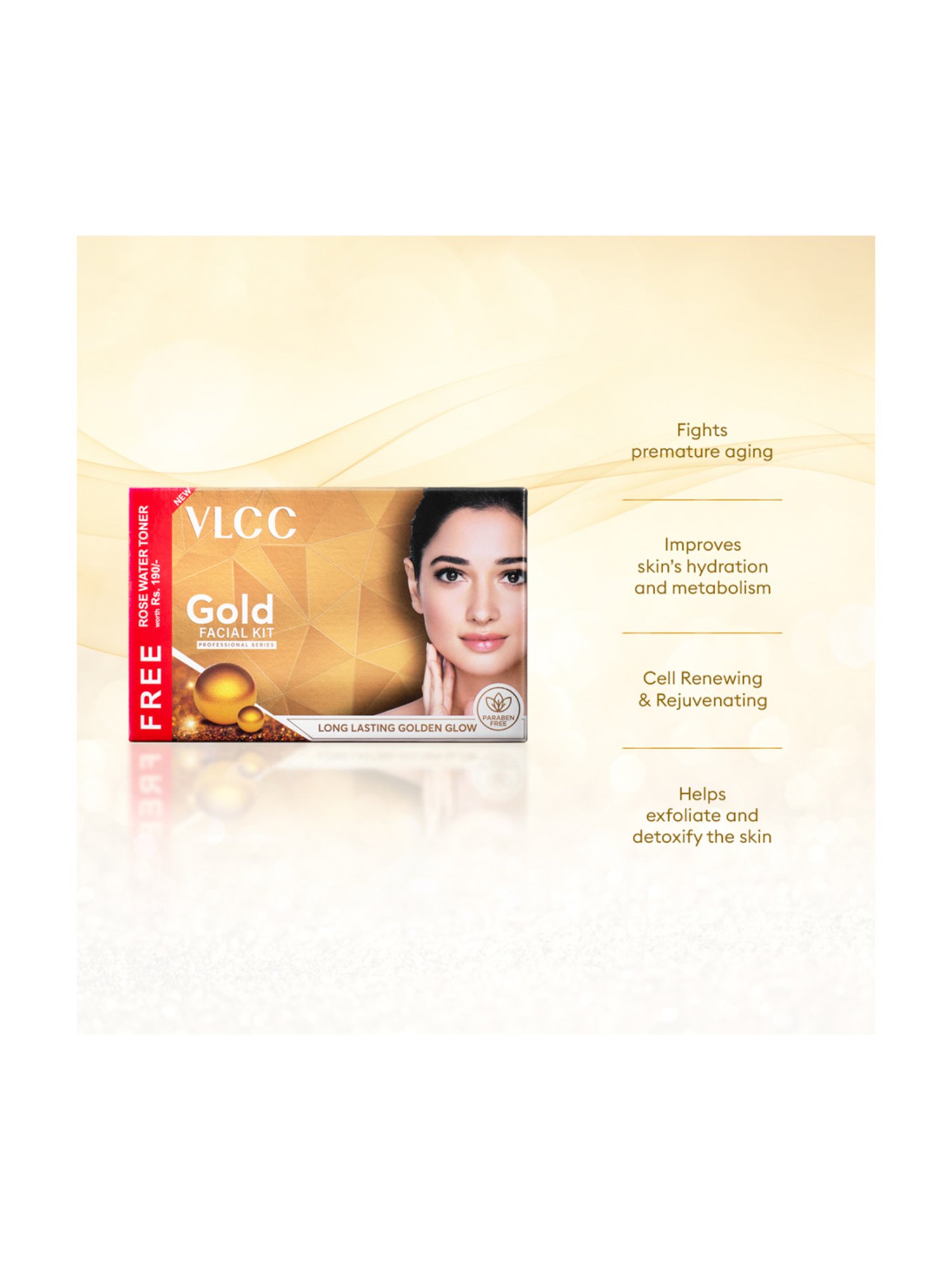 VLCC Gold Facial Kit & Diamond Facial Kit with Free Rose Water Toner