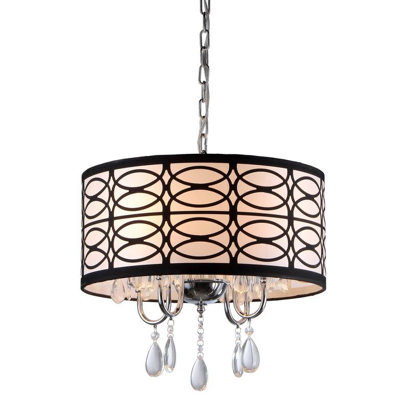17" x 17" x 19" Tallalluh 4 Light Chrome Chandelier Black/Silver - Warehouse of Tiffany