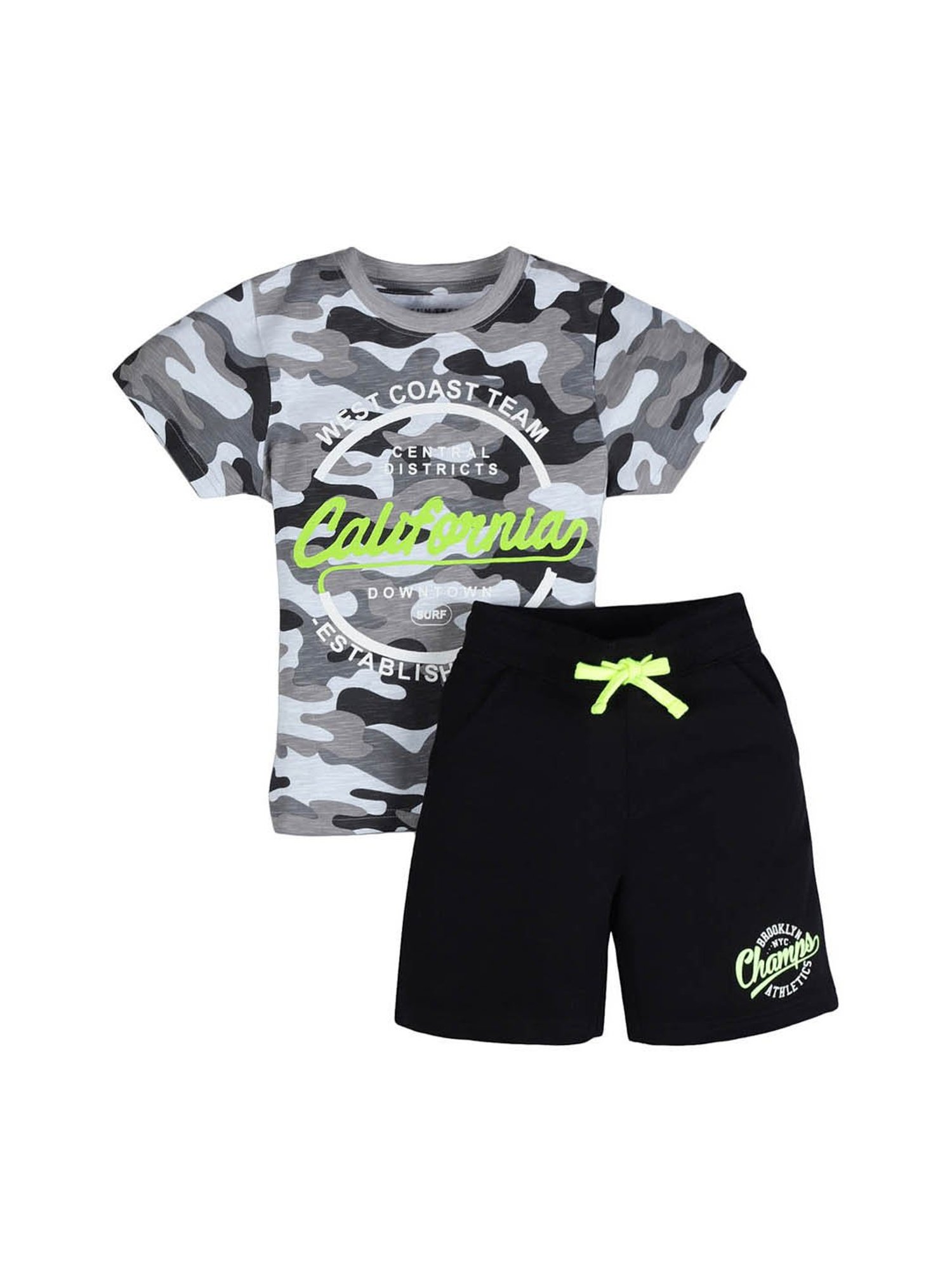 Plum Tree Kids Multicolor Printed T-Shirt with Shorts