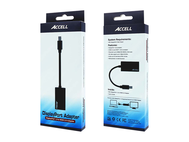 Accell HDMI Adapter - Active Mini Displayport 1.2 to HDMI 2.0 4K Ultra High Definition @ 60Hz