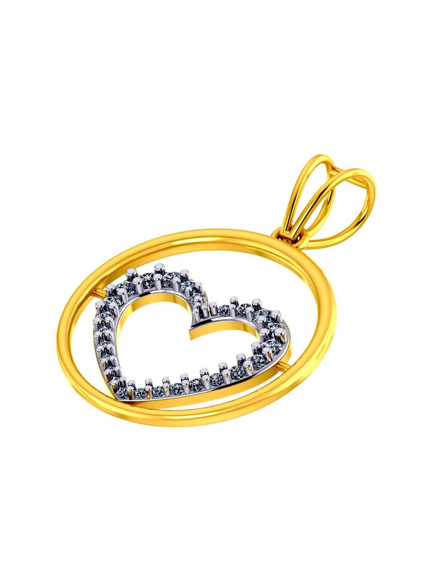 Mia by Tanishq Dual Radiance 18k Gold & Diamond Pendant with Chain