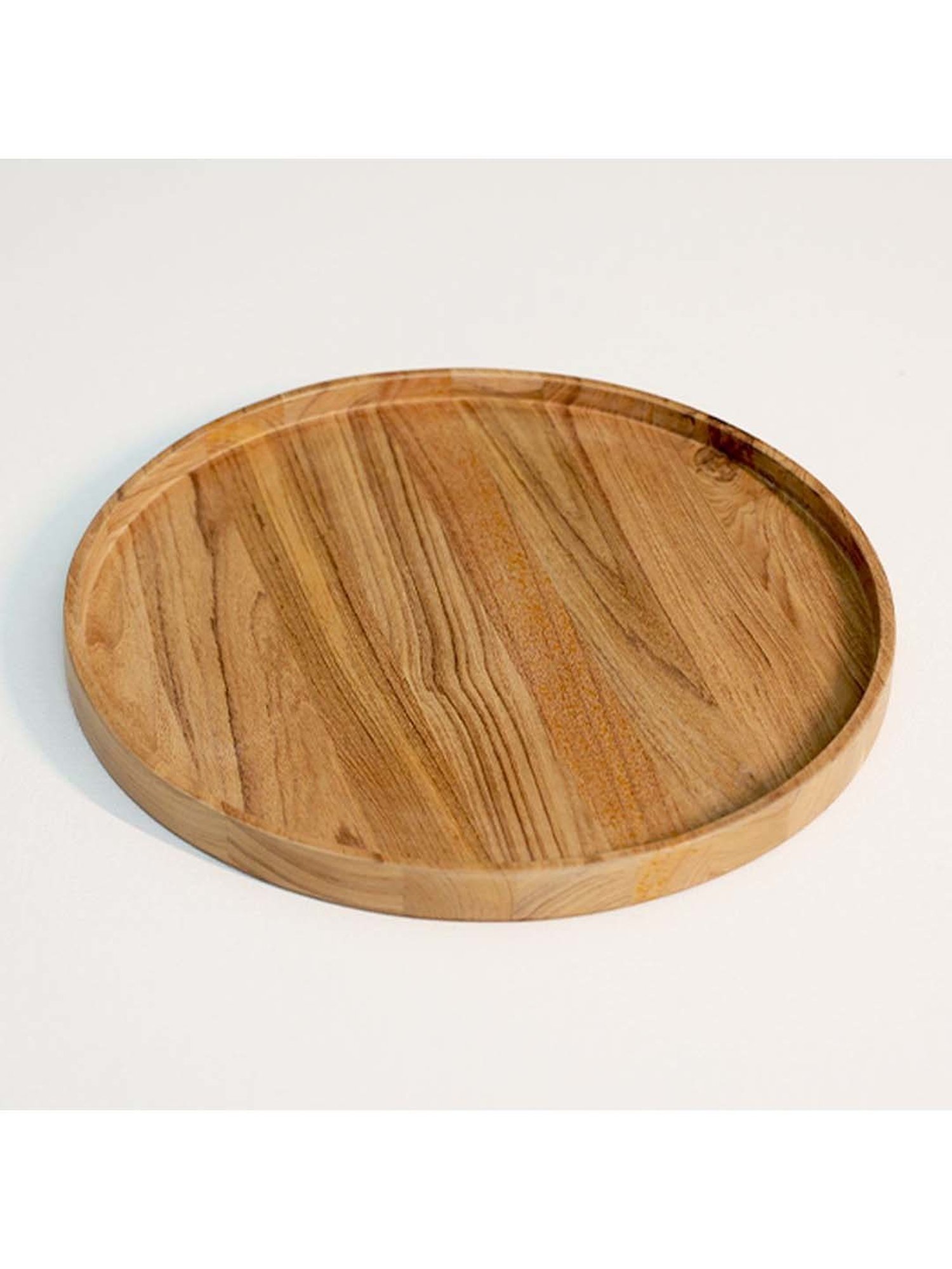 ICRAFT Orbit Brown Teak Wood Round Platter