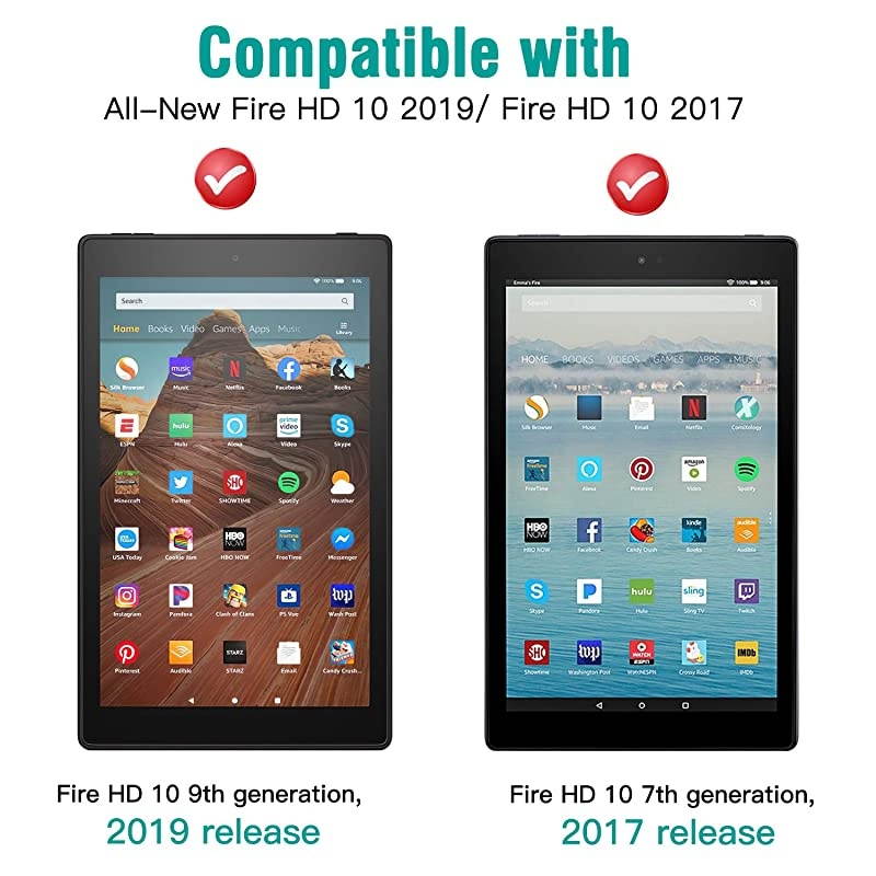 Case Fits AllNew  Fire HD 10 Tablet Case 7th and 9th Generations 2017 and 2019 Releases Lightweight Stand Cover with Auto WakeSleep Blooming Bouquet