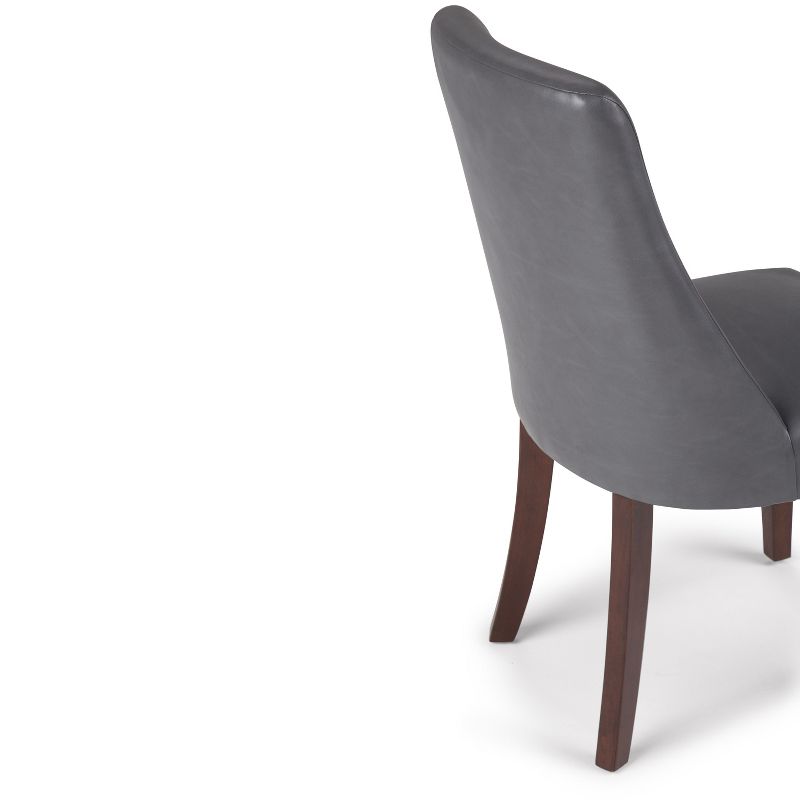 Set of 2 Haley Deluxe Dining Chair Stone Gray Faux Leather - WyndenHall