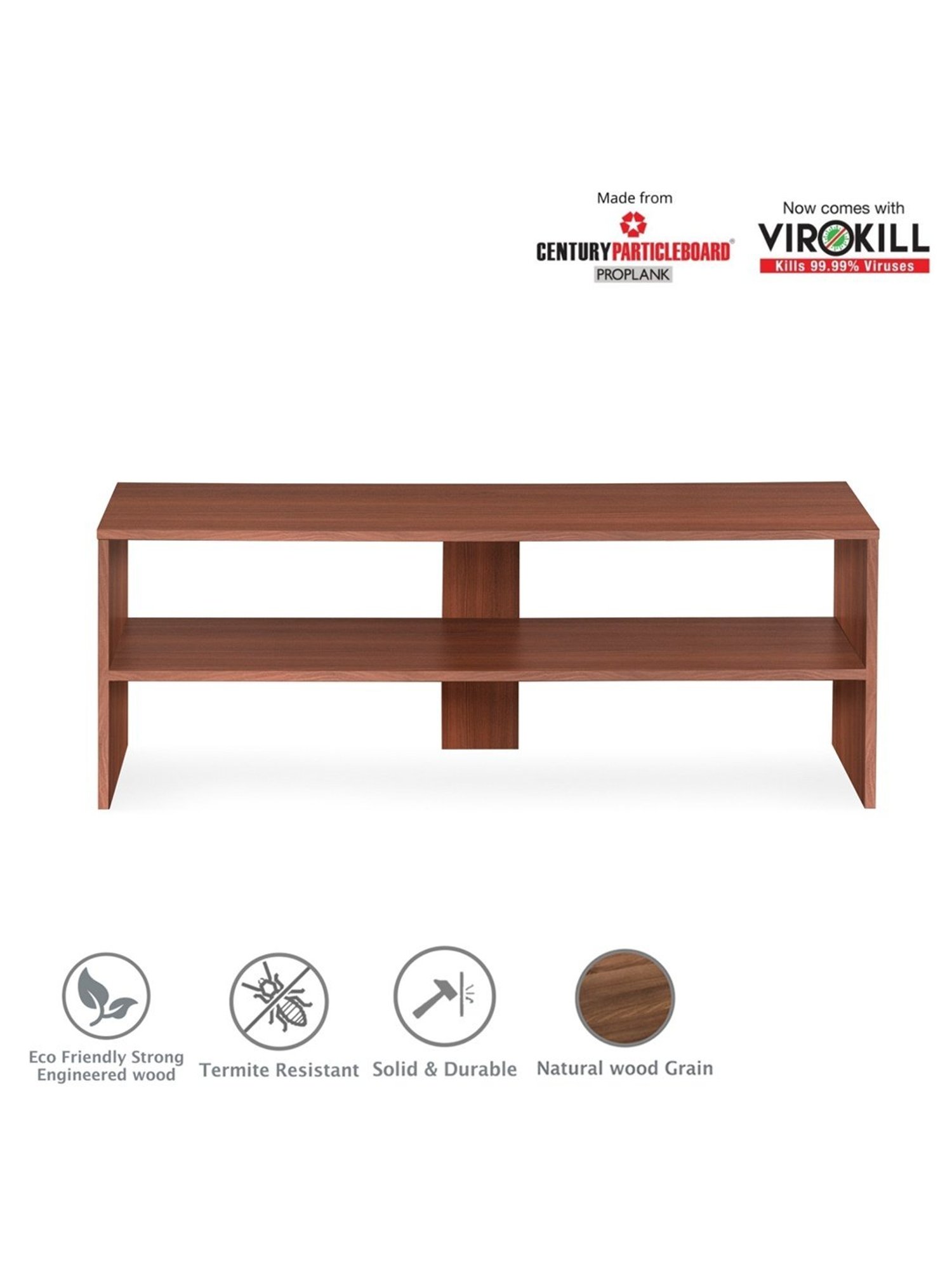 Delite Kom Flex Flowery Wenge & Acacia Dark Engineered Wood TV Entertainment Unit