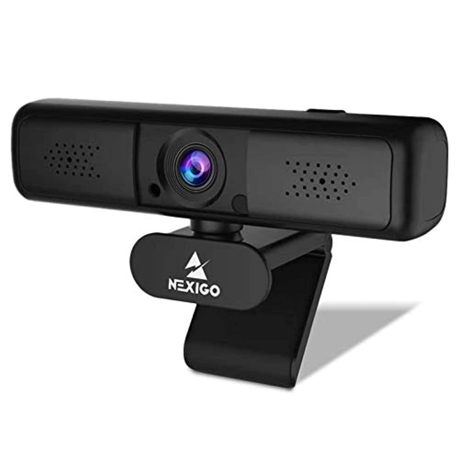 2k 4mp zoomable webcam with privacy cover & dual microphone, 3x digital zoom, 95-degree viewing, 2021 nexigo quad hd business usb camera for online class, zoom skype facetime obs t
