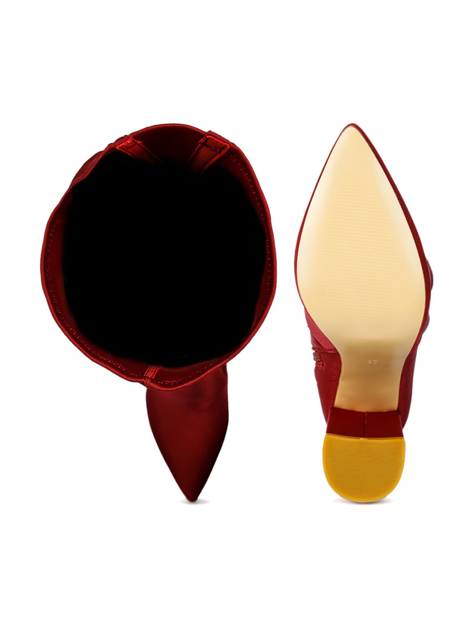 London Rag Women's Burgundy Casual Booties