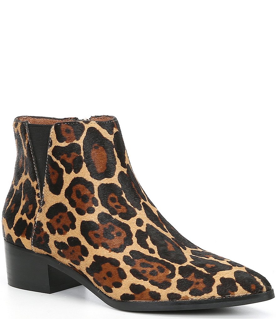 Antonio Melani Lavonnie Leopard Print Haircalf Block Heel Booties