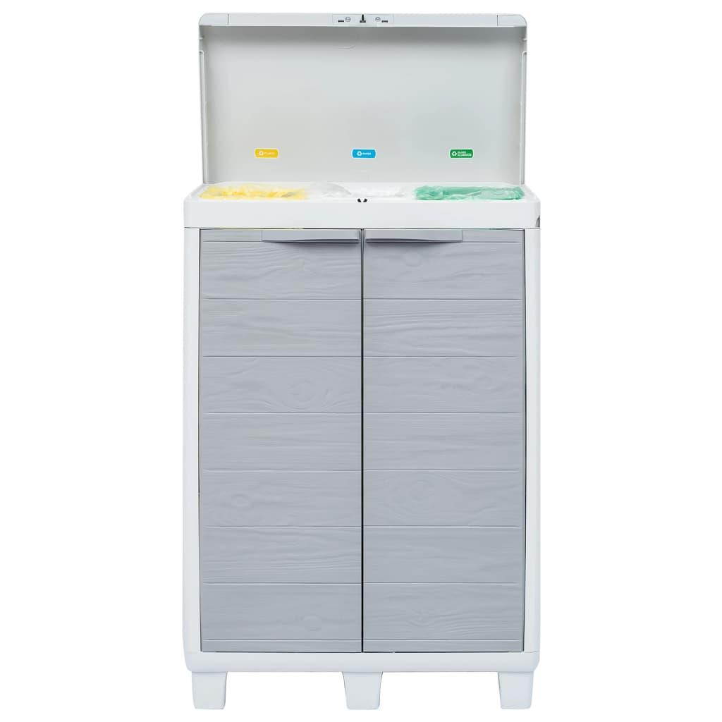 vidaXL Garden Dustbin with 3 Bags Light Gray Outdoor Cabinet Storage Shed