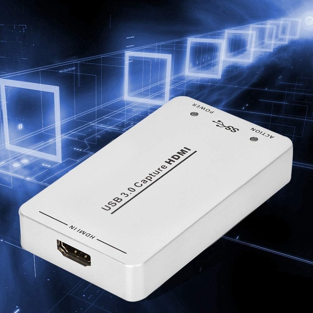Hakeeta HDMI to USB 3.0 Video 1080HD Capture Card Adapter with HDMI High-Definition Audio and Video Signals Compatible with HDMI Audio Capture and 48KHz PCM Audio Output.