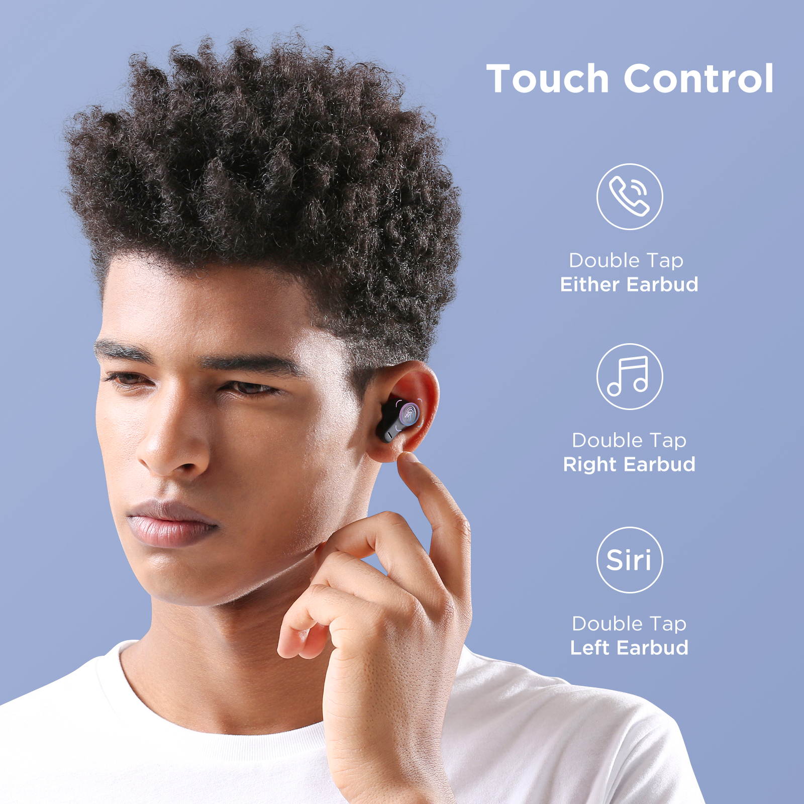 1MORE True Wireless Earbuds, Bluetooth 5.0 In-Ear Earphones, 4 ENC Microphones and DNN Algorithm for Clear Call, Stereo Sound, Touch Control, 20H Playtime, Multiple Pairing Modes, Low Latency, 1MORE P