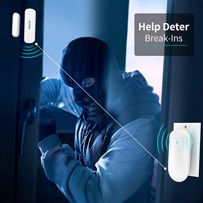 Chime Wireless Alarm Contact Sensor Doobell with 500ft Range 52 Chimes Adjustable Volume Mute Mode LED Indicators 1 Plugin Receiver 1 Sensor for OfficeHomeStore