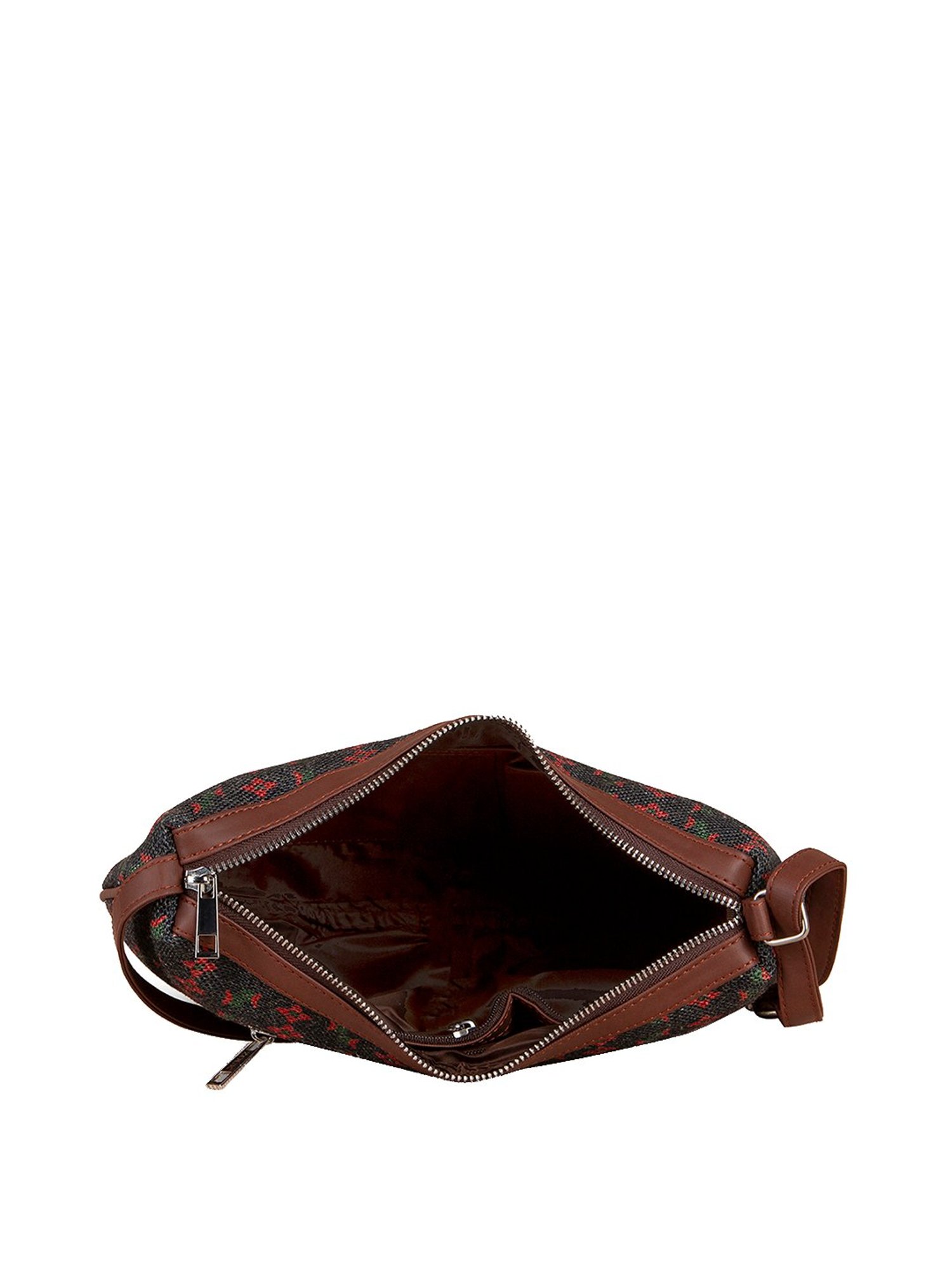 ZOUK Black Printed Medium Sling Handbag