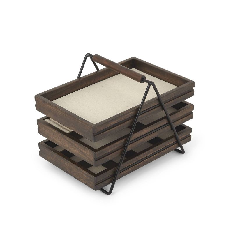 Terrace Jewelry Storage Box Black/Walnut - Umbra