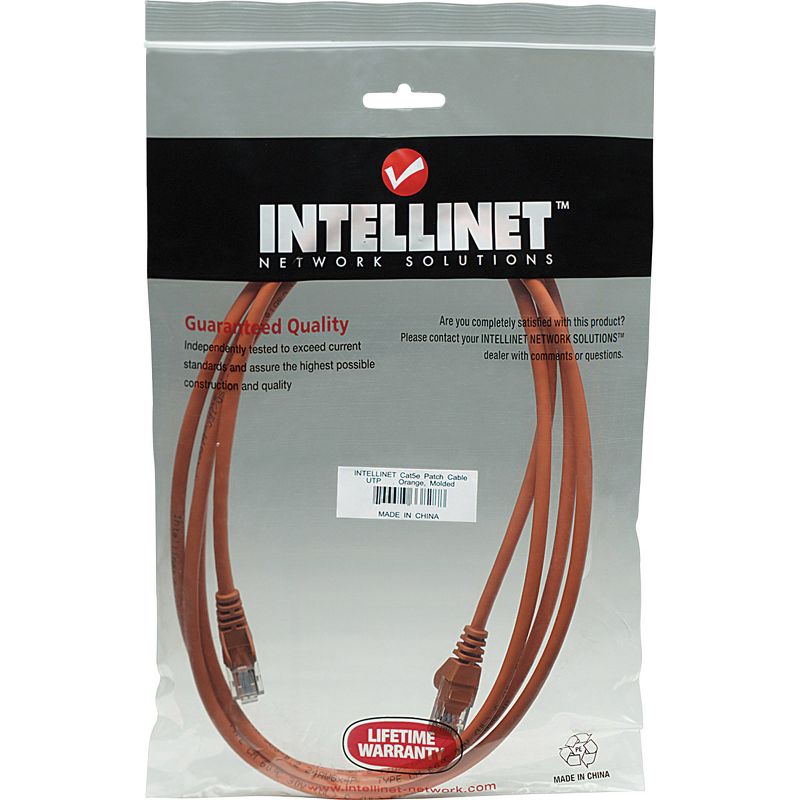 Intellinet Network Solutions Cat5e UTP Network Patch Cable, 25 ft (7.5 m), Orange - RJ45 Male / RJ45 Male