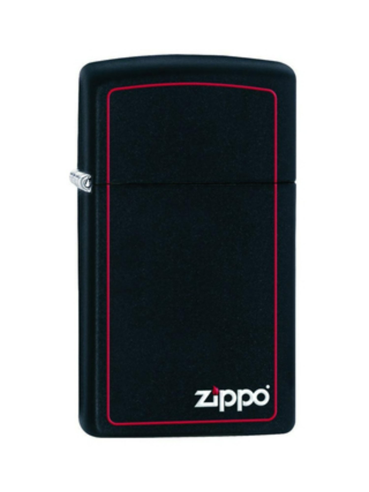 Zippo Matte Black Slim Border Brass Pocket Lighter