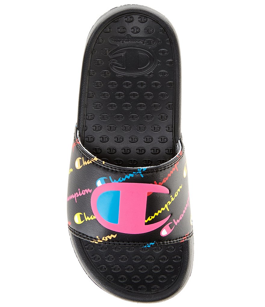 Champion Girl's Super Slide Script Logo Sandals (Youth)