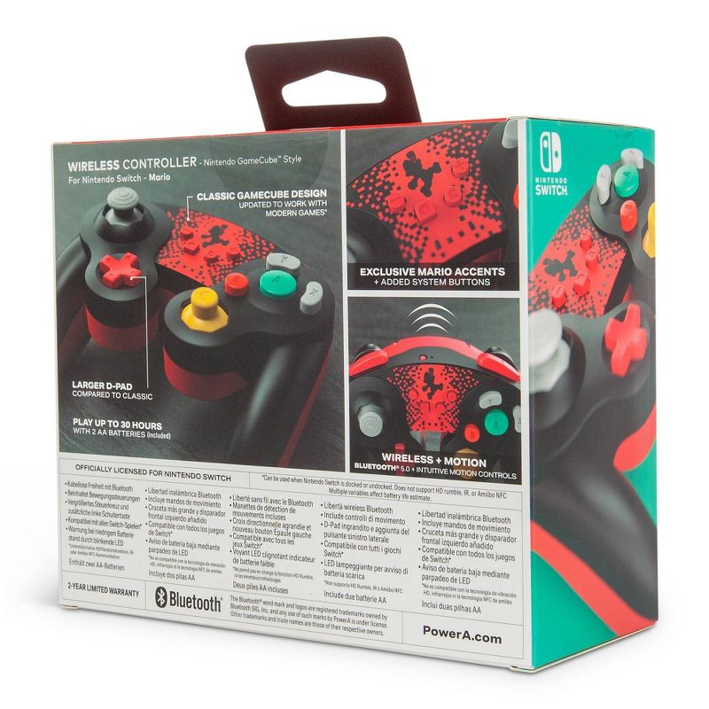 PowerA Wireless GameCube Style Controller for Nintendo Switch - Mario - Black/Red