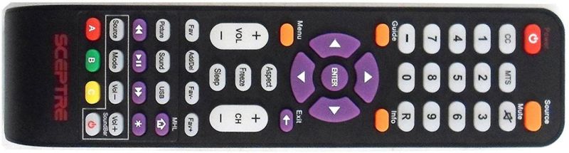 SCEPTRE 142021270009C Remote Control for X40 and Many More