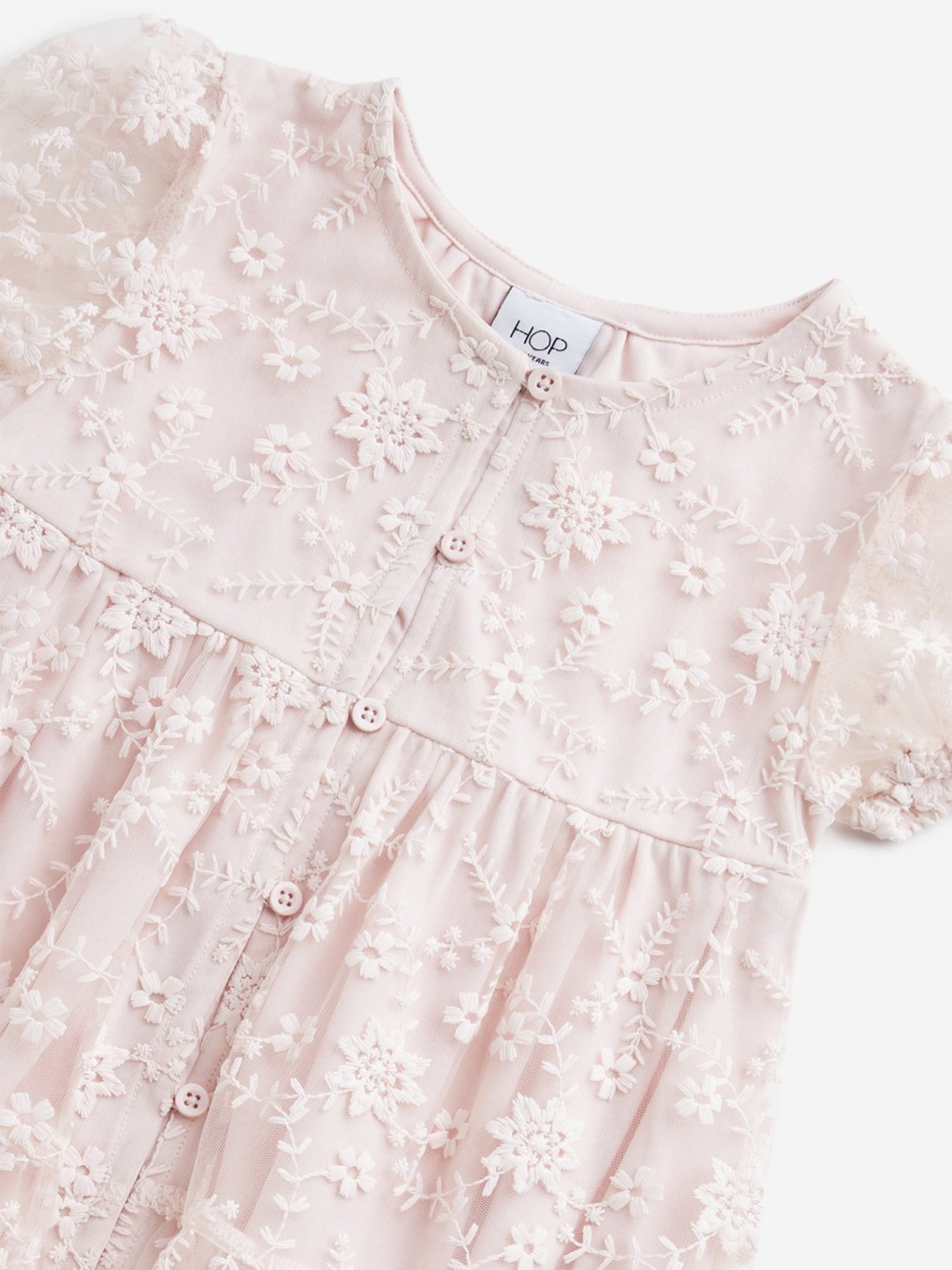 HOP Kids by Westside Pink Lace Embroidered Tiered Dress